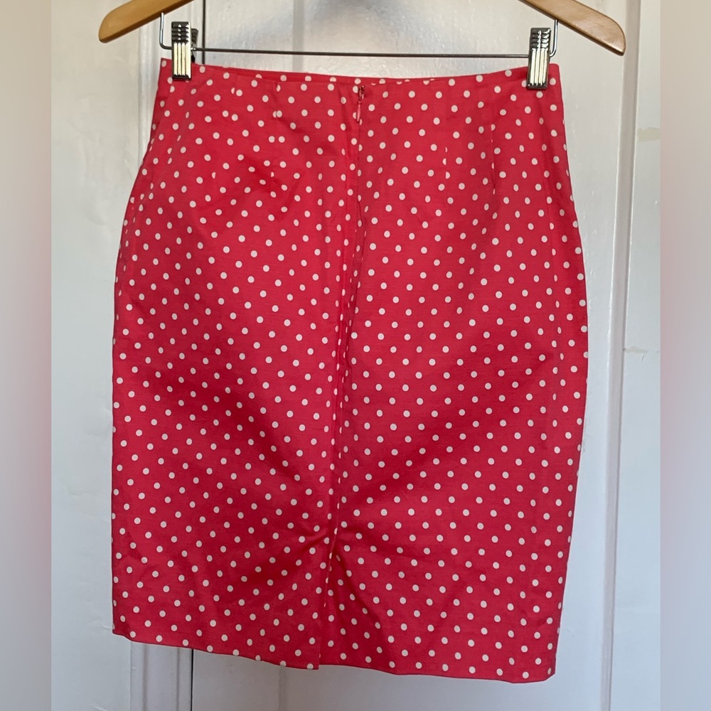 Ann Taylor Pink and White Polka Dot Skirt.